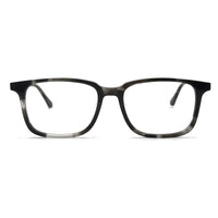 MiGAFAS MM224 gray wood-grain square acetate eyeglasses, front view