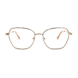 MiGAFAS XK4714 Rose Gold metal geometric butterfly eyeglasses  front view