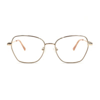 MiGAFAS XK4714 Rose Gold metal geometric butterfly eyeglasses  front view