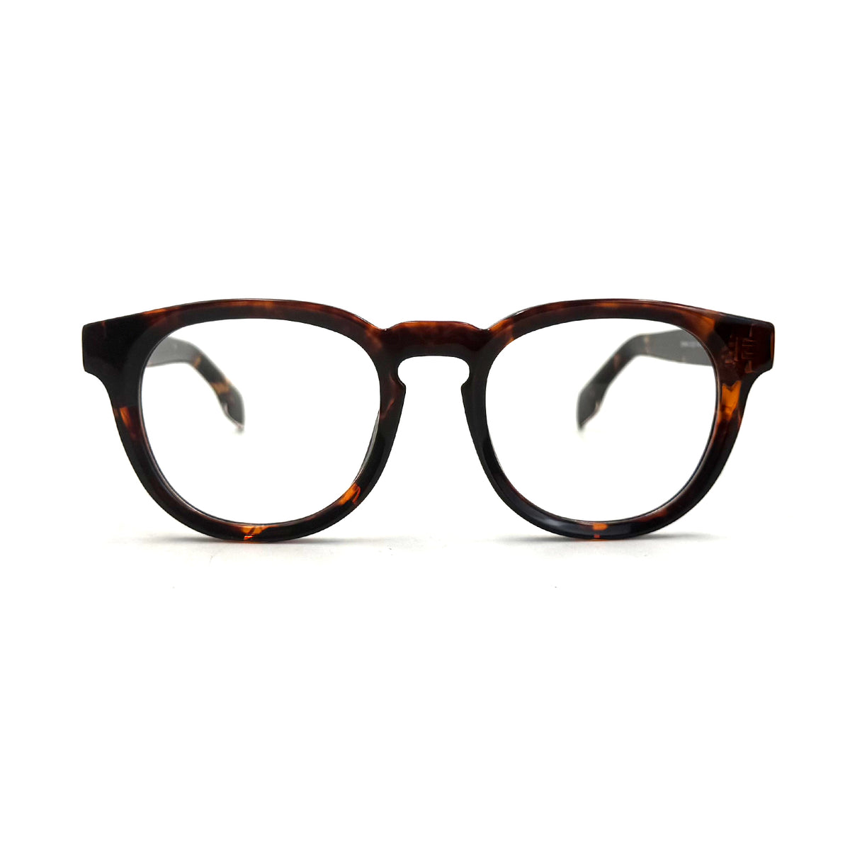 MiGAFAS QSZ5616 Havana acetate Boston eyeglasses，front view
