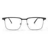 MiGAFAS XK4762 Gray stainless steel rectangle eyeglasses front view