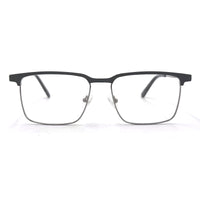 MiGAFAS XK4762 Gray stainless steel rectangle eyeglasses front view