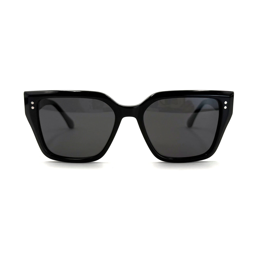 MiGAFAS F0320S Black acetate Butterfly sunglasses front view