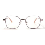 MiGAFAS XK4717 Rose Gold Metal geometric rectangle eyeglasses front view