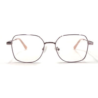 MiGAFAS XK4717 Rose Gold Metal geometric rectangle eyeglasses front view