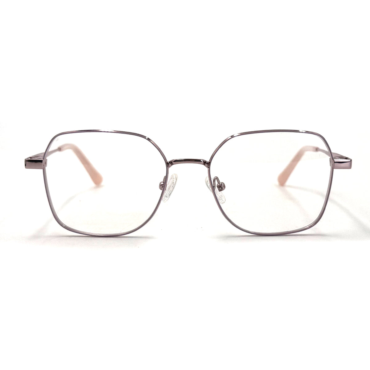 MiGAFAS XK4717 Rose Gold Metal geometric rectangle eyeglasses front view