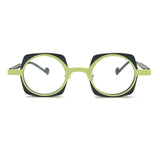 MiGAFAS 87970 round acetate prescription eyeglasses, front view