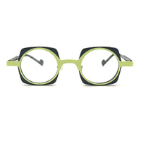 MiGAFAS 87970 round acetate prescription eyeglasses, front view