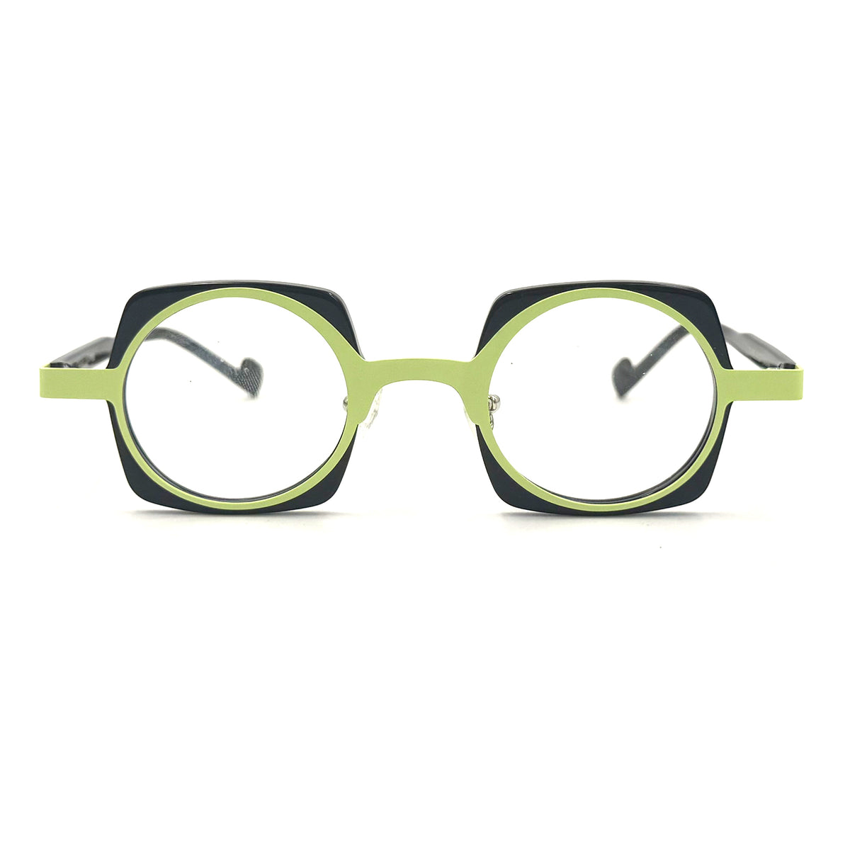 MiGAFAS 87970 round acetate prescription eyeglasses, front view