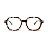 MiGAFAS F6833 Pink Havana acetate Geometric eyeglasses,front view