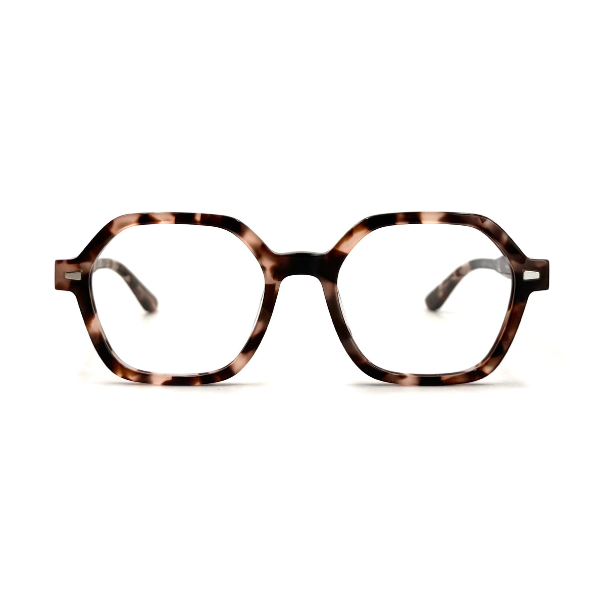 MiGAFAS F6833 Pink Havana acetate Geometric eyeglasses,front view