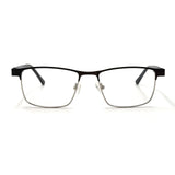 MiGAFAS XK4738 Brown metal geometric browline eyeglasses front view
