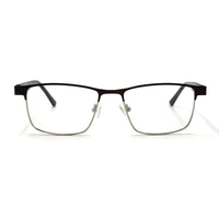 MiGAFAS XK4738 Brown metal geometric browline eyeglasses front view