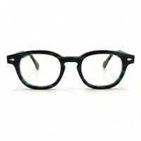 MiGAFAS F6676 Green Havana Boston acetate prescription eyeglasses, front view