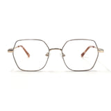 MiGAFAS XK4716 Rose Gold metal geometric rectangle eyeglasses front view