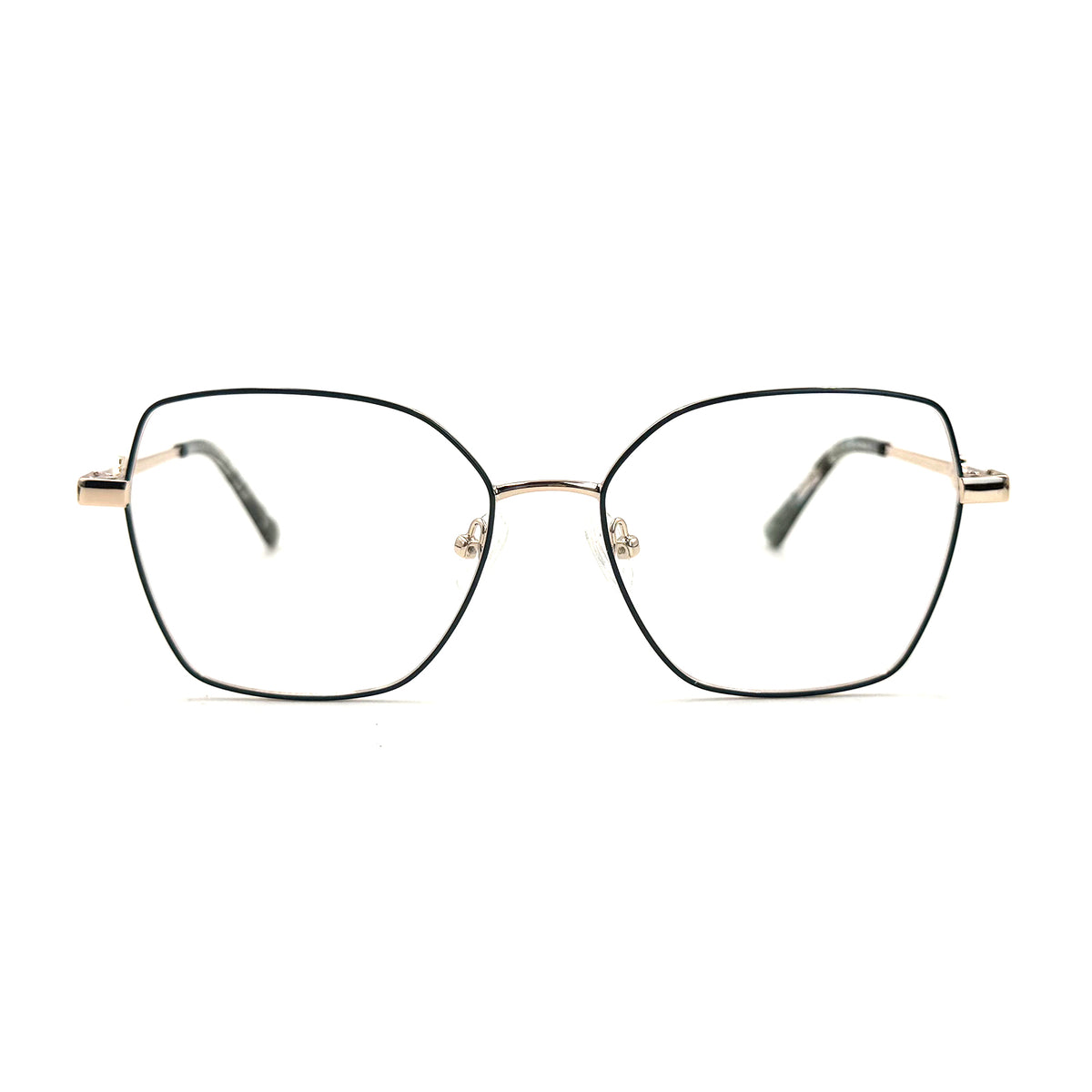 MiGAFAS XK4712 Green Metal geometric butterfly eyeglasses three-quarter view
