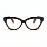 MiGAFAS F0139 Havana cat-eye acetate prescription eyeglasses, front view
