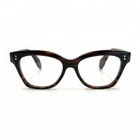 MiGAFAS F0139 Havana cat-eye acetate prescription eyeglasses, front view