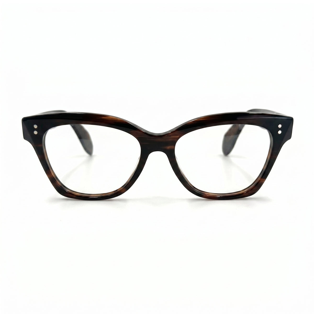 MiGAFAS F0139 Havana cat-eye acetate prescription eyeglasses, front view