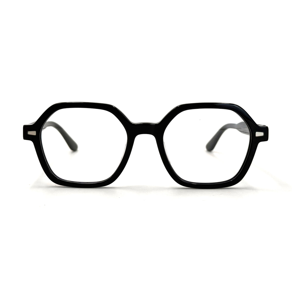 MiGAFAS F6833 Black acetate Geometric eyeglasses,front view