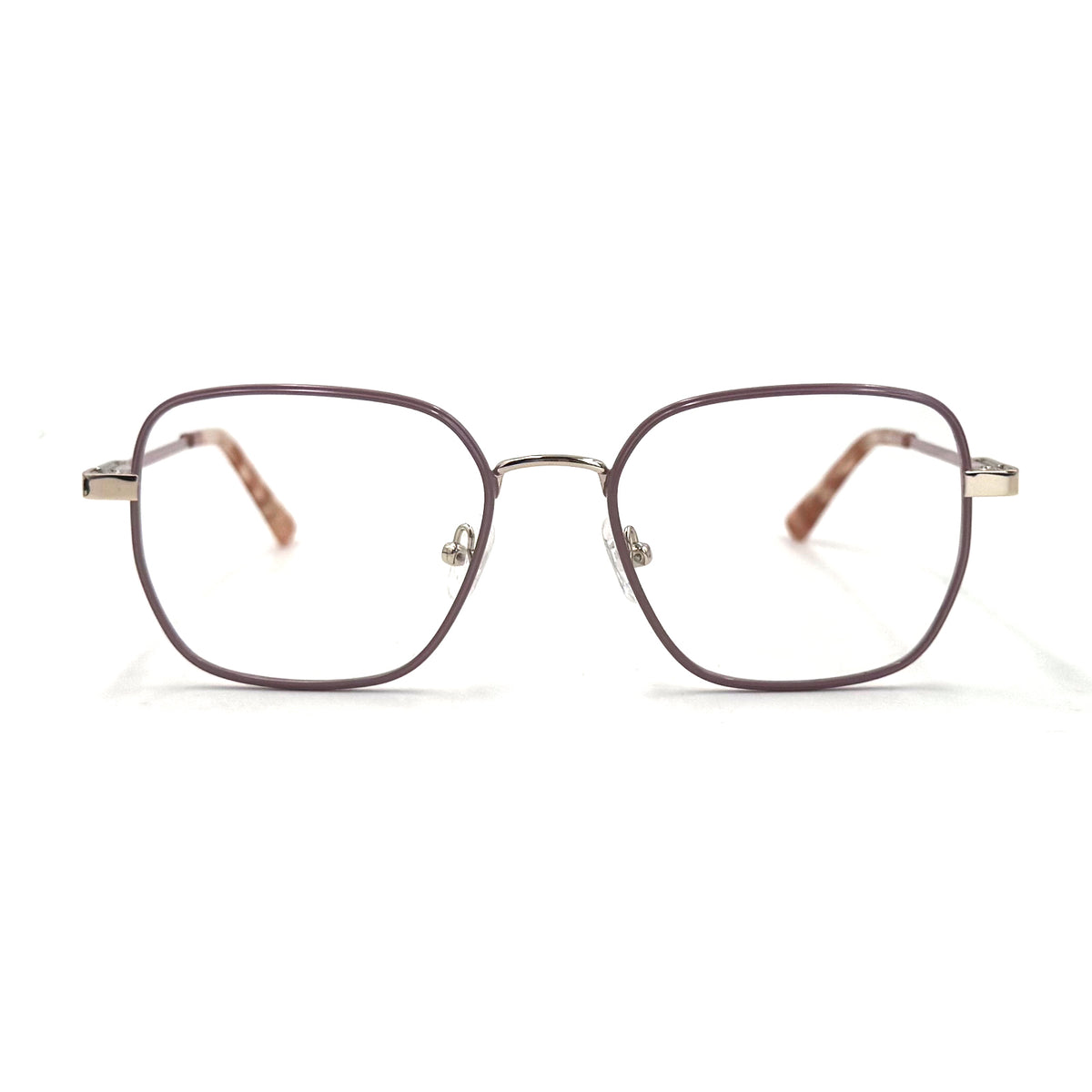 MiGAFAS XK4769 Rose Gold metal square eyeglasses front view