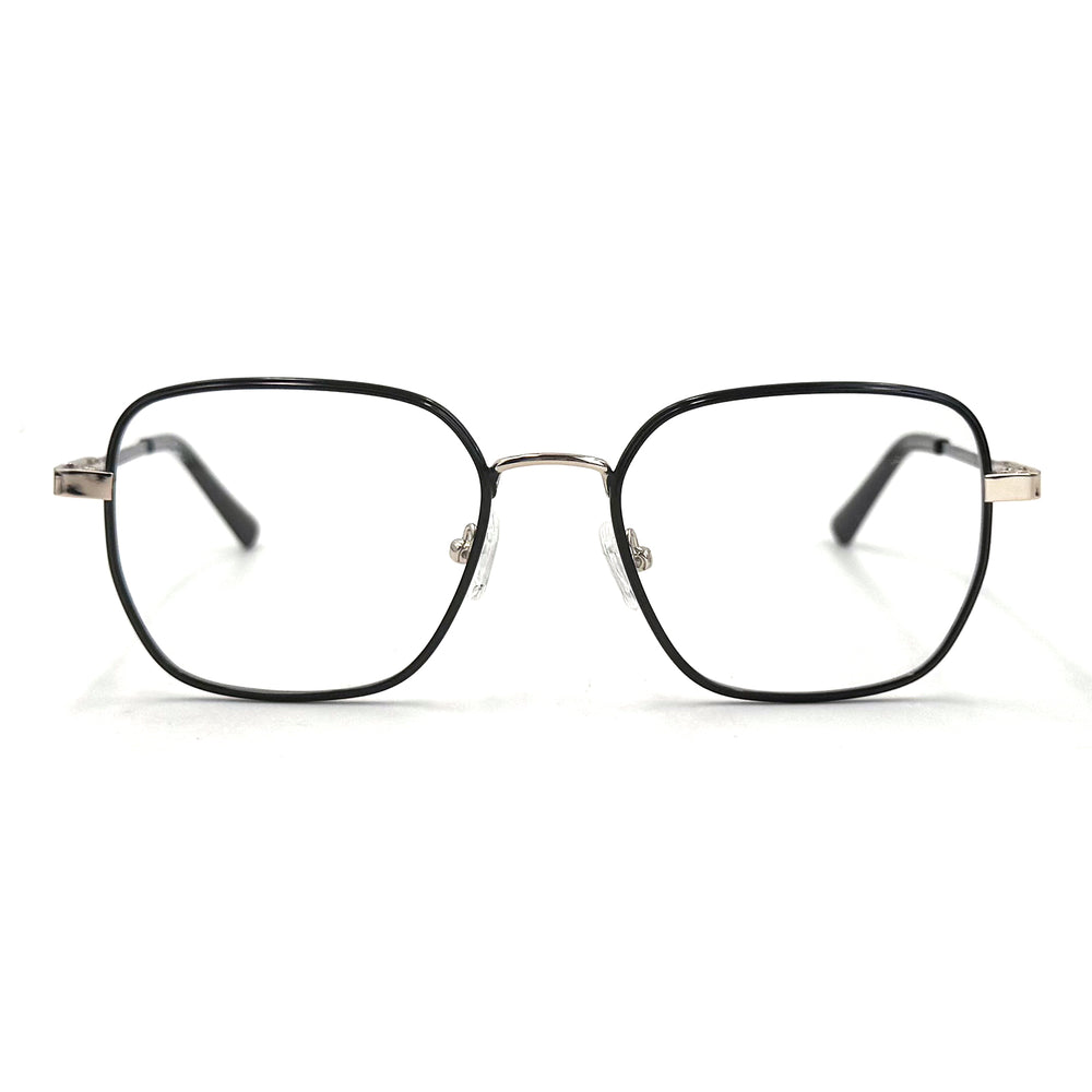MiGAFAS XK4769 Black metal square eyeglasses front view