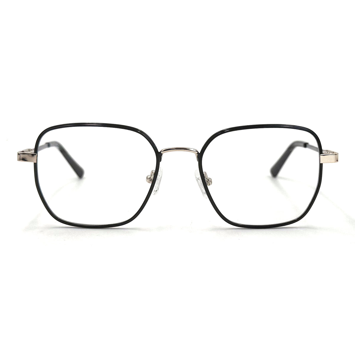 MiGAFAS XK4769 Black metal square eyeglasses front view
