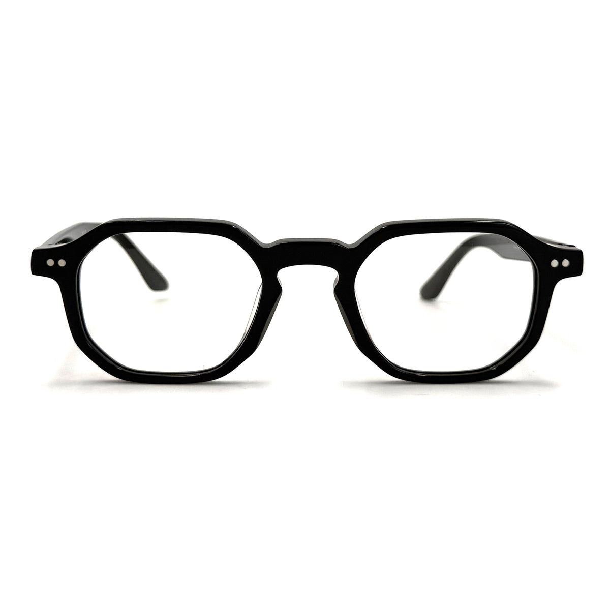 MiGAFAS F6879 Black acetate Crown eyeglasses,front view