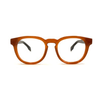 MiGAFAS QSZ5616 Bronze acetate Boston eyeglasses，front view