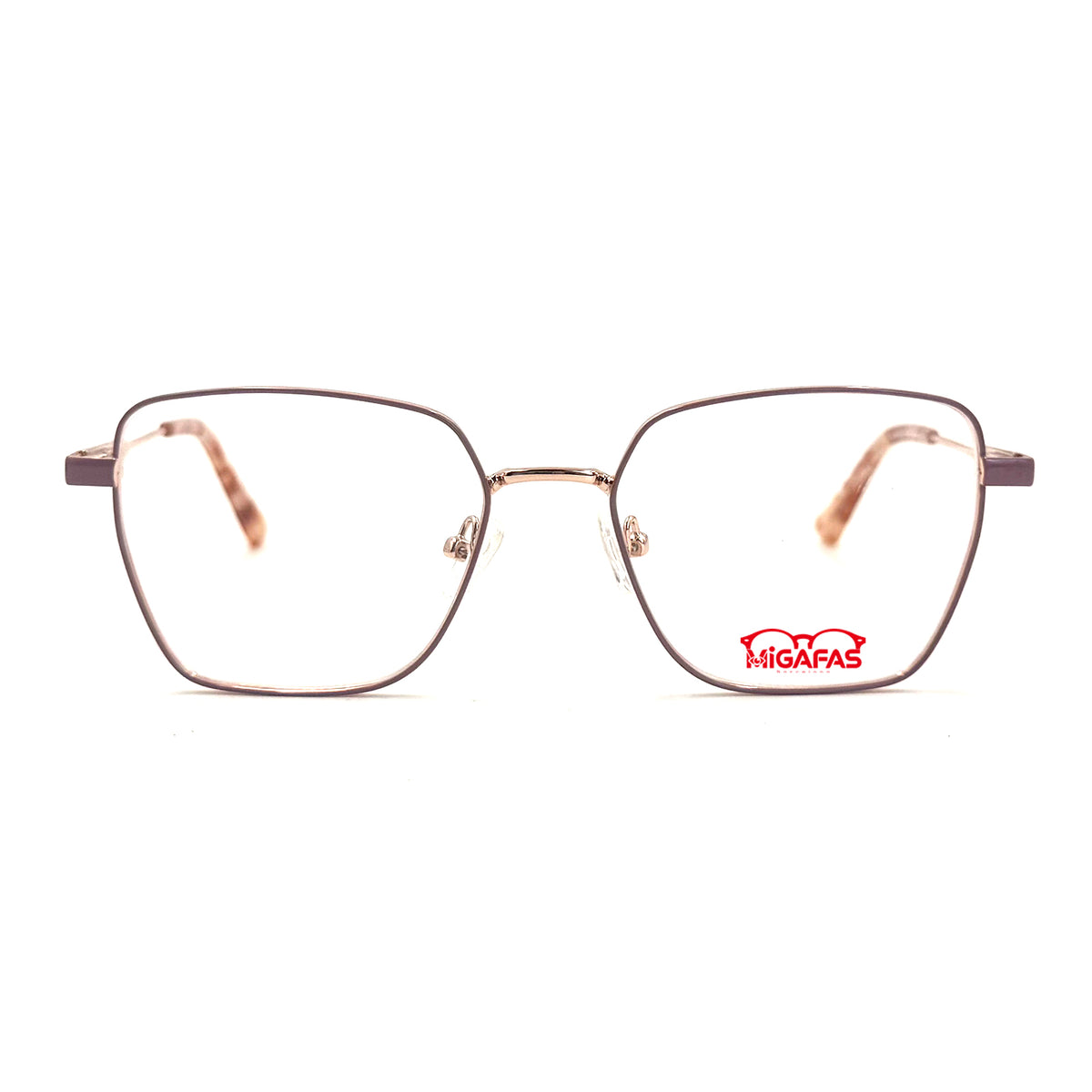 MiGAFAS XK4715 Black metal geometric butterfly eyeglasses front view