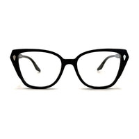 MiGAFAS F6816 Black acetate cat-eye eyeglasses front view