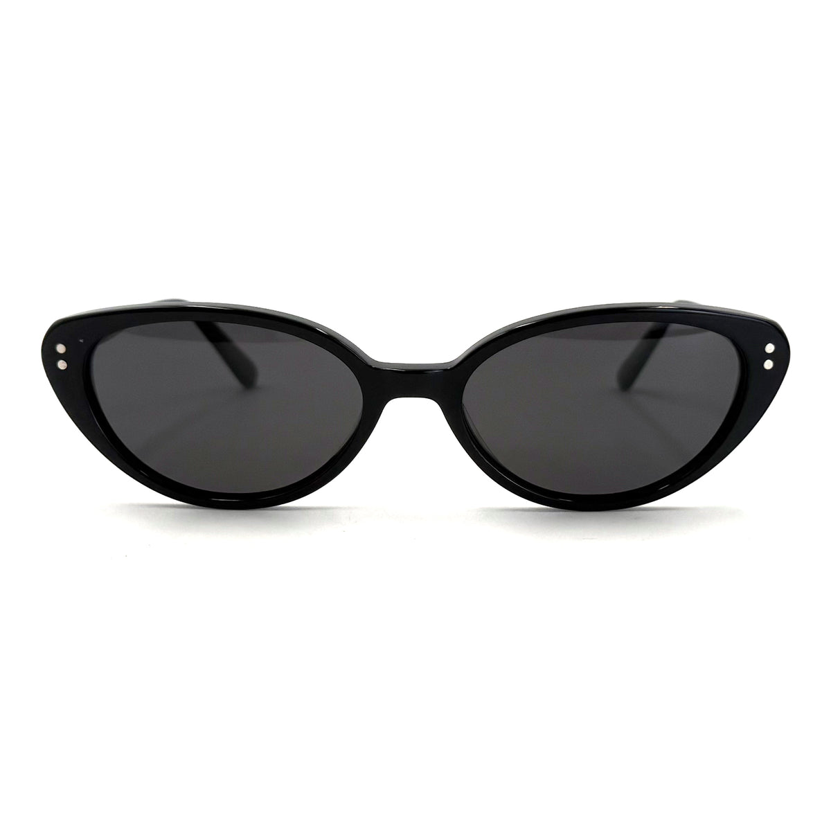 MiGAFAS F6000S Black cat-eye acetate sunglasses, front view