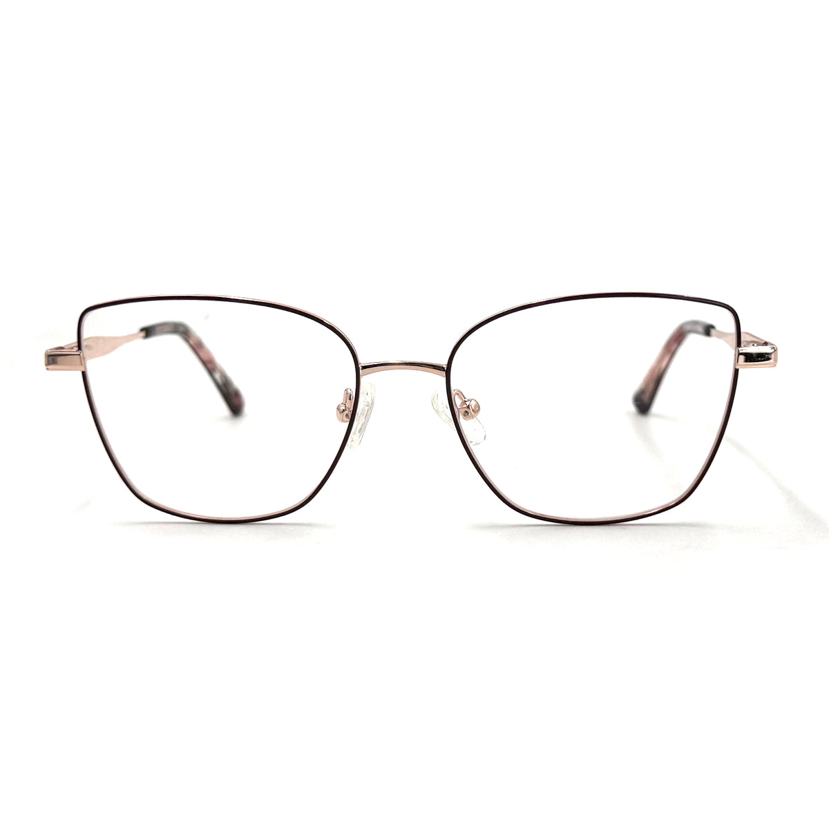 MiGAFAS XK4719 Rose Gold metal butterfly cat-eye eyeglasses front view