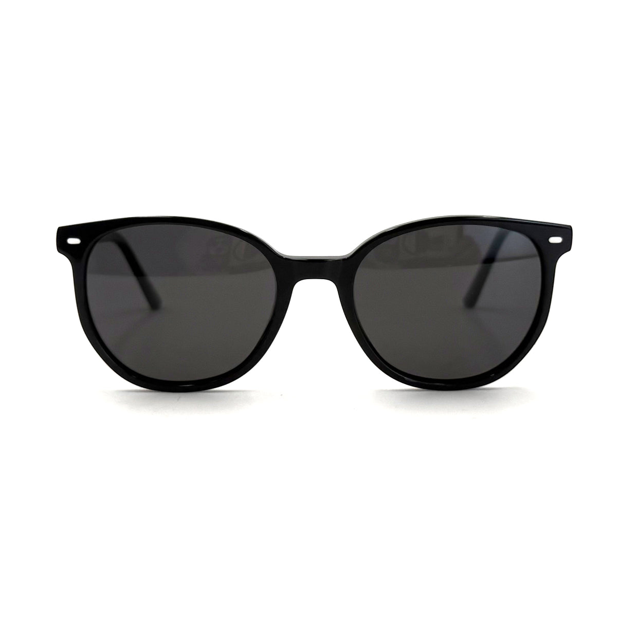 MiGAFAS FR6916S Black acetate Boston sunglasses front view