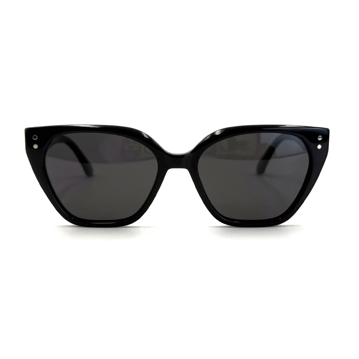 MiGAFAS F0104S Black acetate cat-eye sunglasses front view