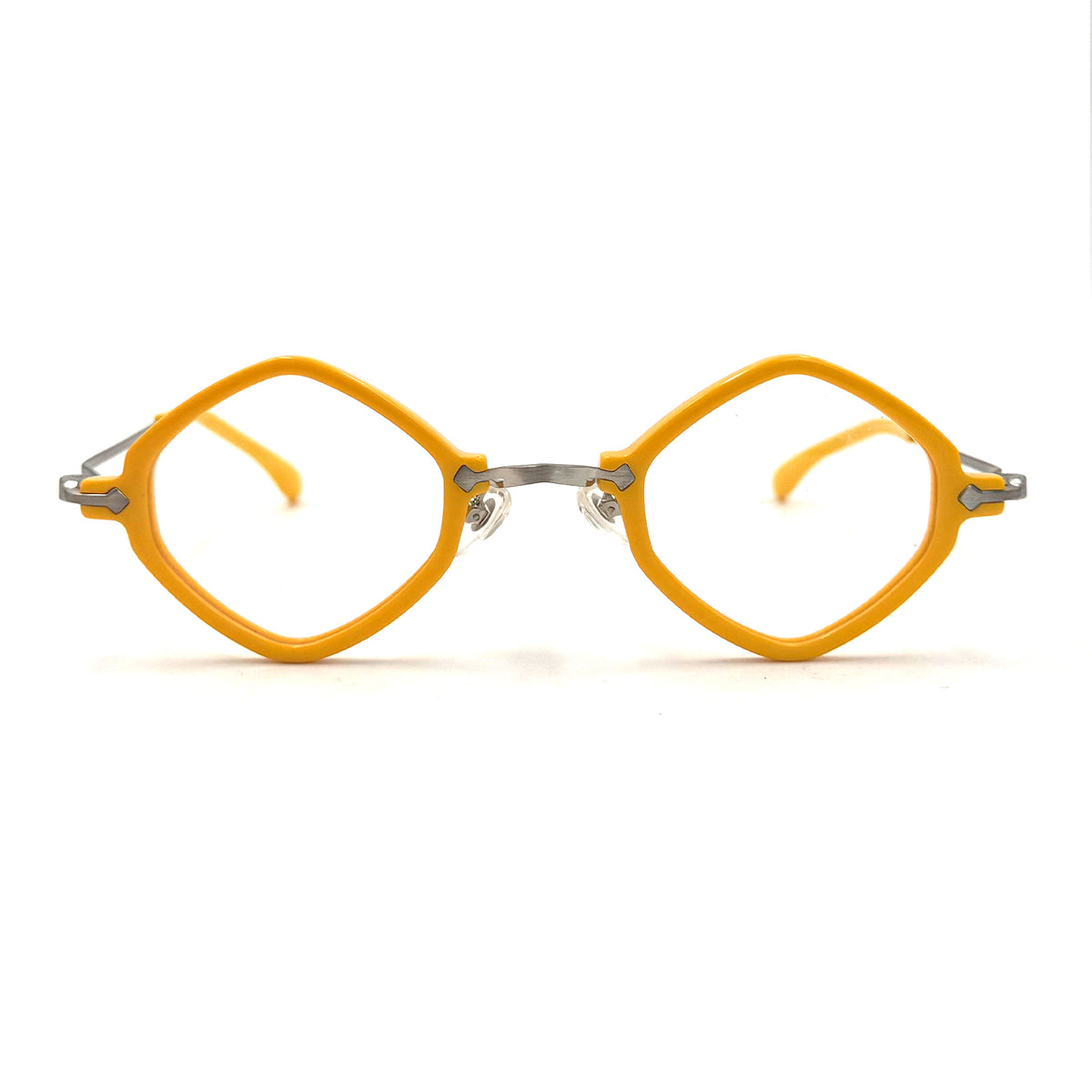 MiGAFAS 87956 polygonal acetate prescription eyeglasses, front view