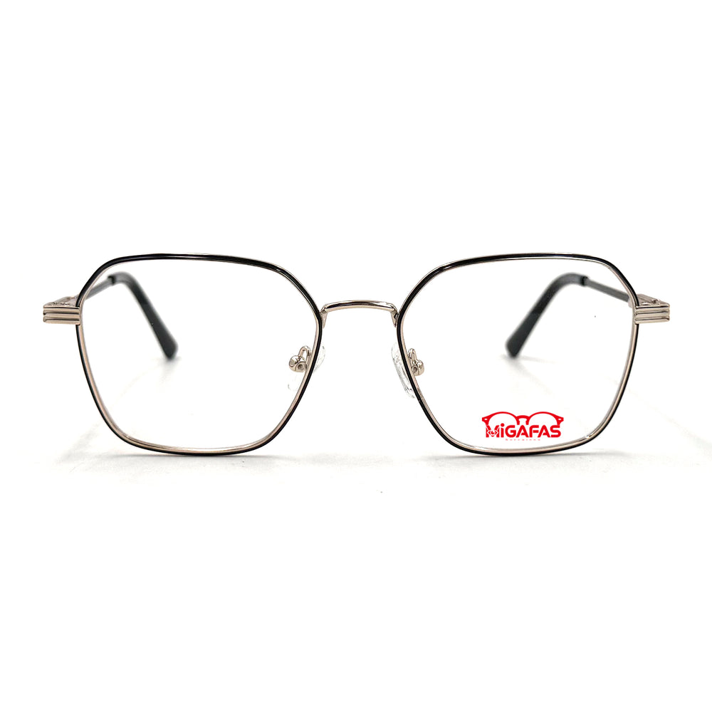 MiGAFAS XK4768 Black metal Butterfly eyeglasses front view