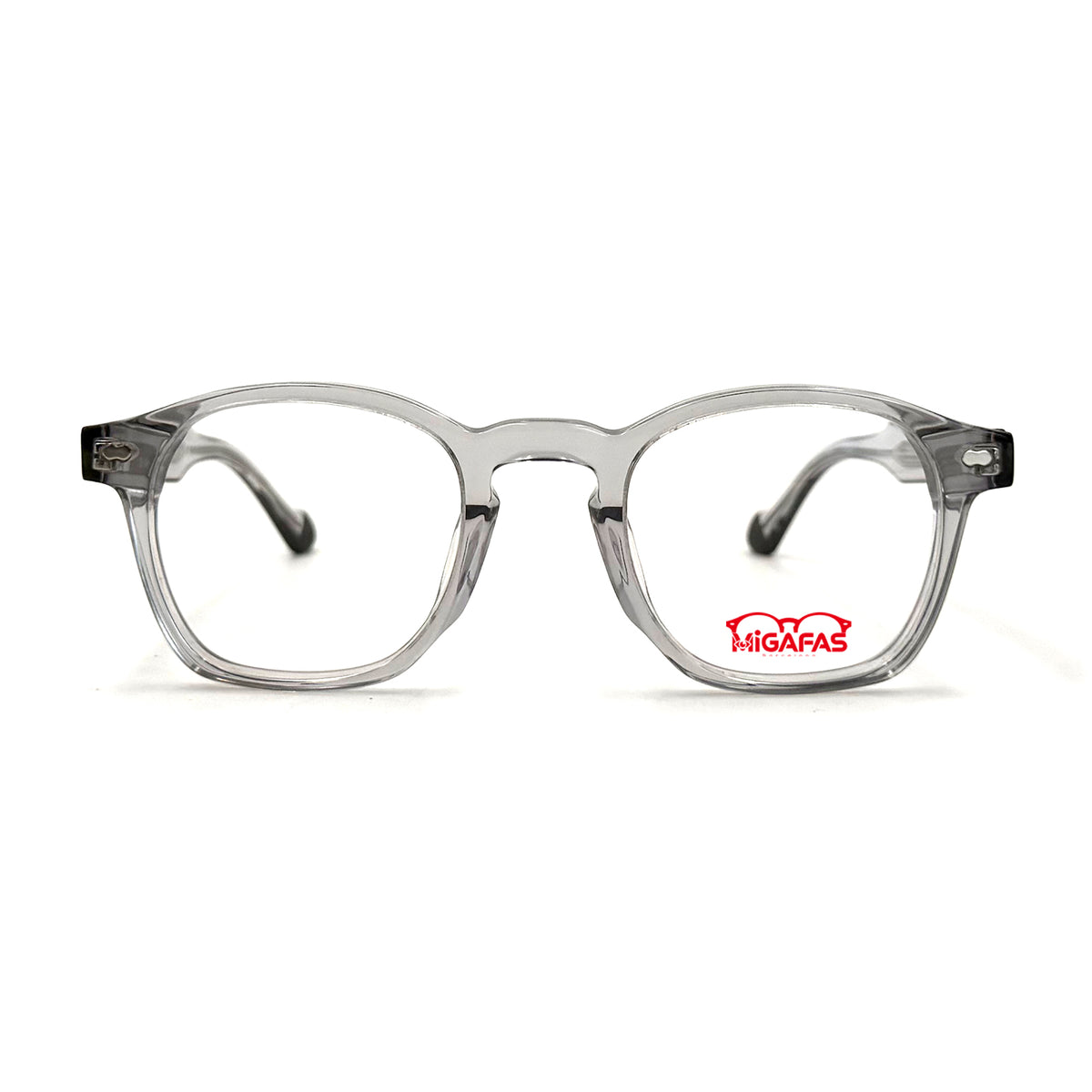 MiGAFAS F6862 Transparent acetate and metal Crown eyeglasses front view