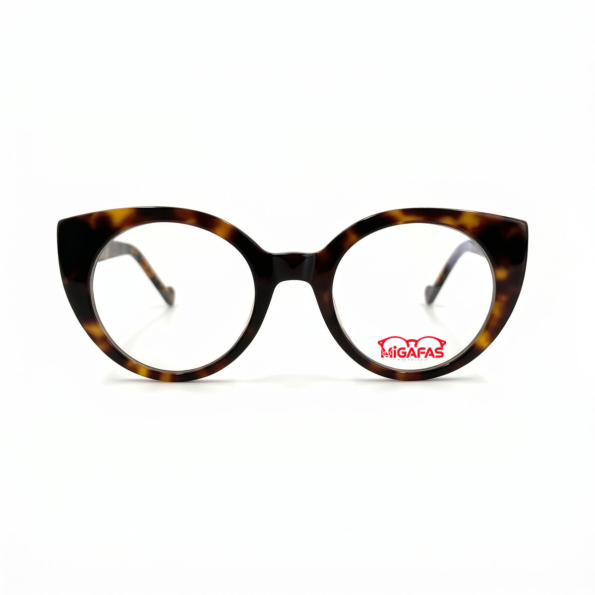 MiGAFAS FR6136 Black cat-eye acetate prescription eyeglasses, front view
