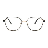 MiGAFAS XK4713 Black metal geometric butterfly eyeglasses front view