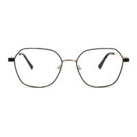 MiGAFAS XK4713 Black metal geometric butterfly eyeglasses front view
