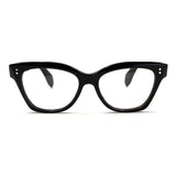MiGAFAS F0139 Black cat-eye acetate prescription eyeglasses, front view