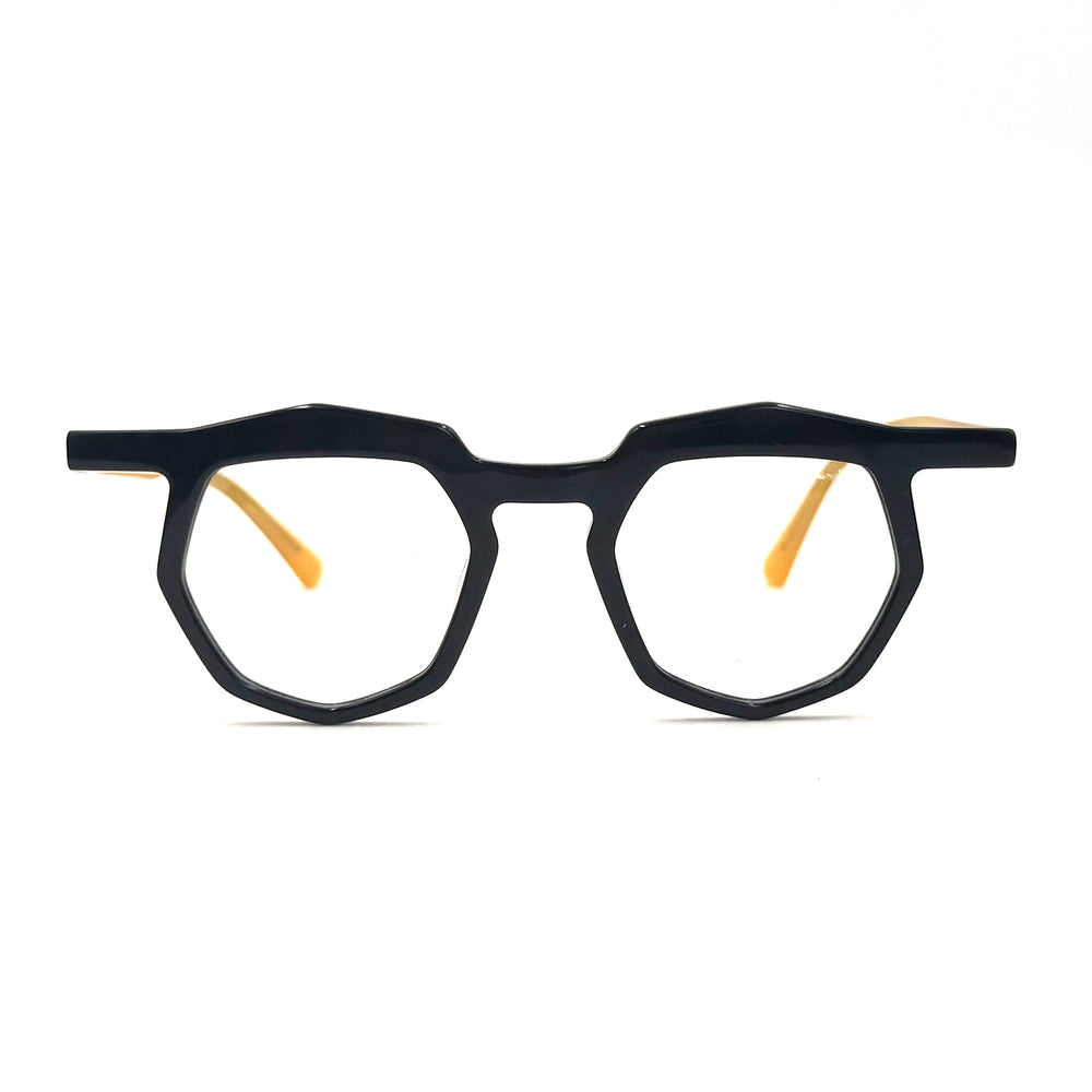 MiGAFAS 87917 browline acetate prescription eyeglasses, front view