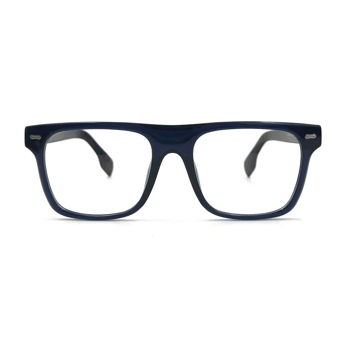 MiGAFAS QSZ5819 Blue Wellington acetate prescription eyeglasses, front view