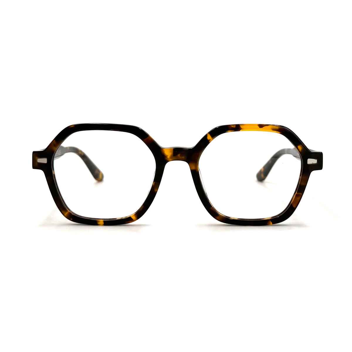 MiGAFAS F6833 Havana acetate Geometric eyeglasses,front view