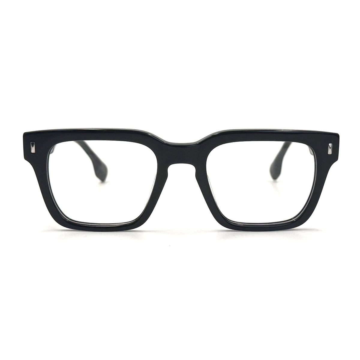 MiGAFAS QSZ7124 Black square acetate prescription eyeglasses, front view