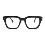 MiGAFAS QSZ7124 Black square acetate prescription eyeglasses, front view