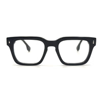 MiGAFAS QSZ7124 Black square acetate prescription eyeglasses, front view