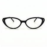 MiGAFAS F6000 Black cat-eye acetate prescription eyeglasses, front view