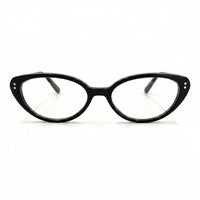 MiGAFAS F6000 Black cat-eye acetate prescription eyeglasses, front view